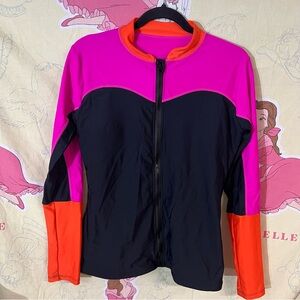 Colorblock Women's Exercise Jacket - Activewear top
